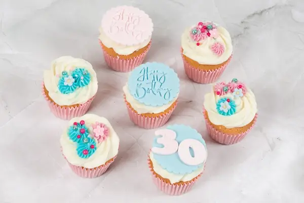 Personalised Pinks and Blues Boutique Birthday Cupcakes