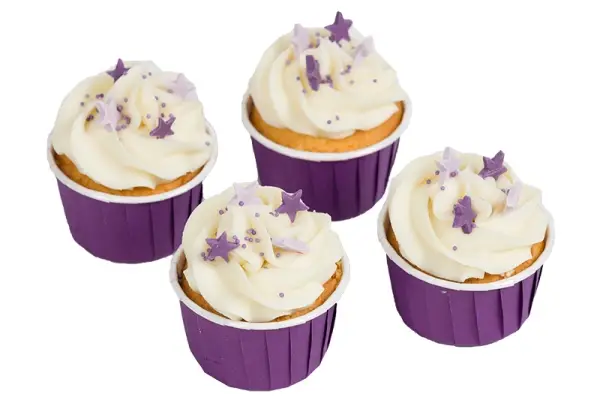 Little Purple Birthday Cupcakes with Candle - 4