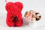 Red Rose Bear with Strawberries and Brownie Collection