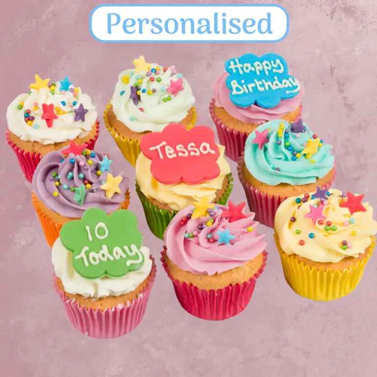 Personalised Cupcakes with Message or Logo Delivered Next Day in the UK